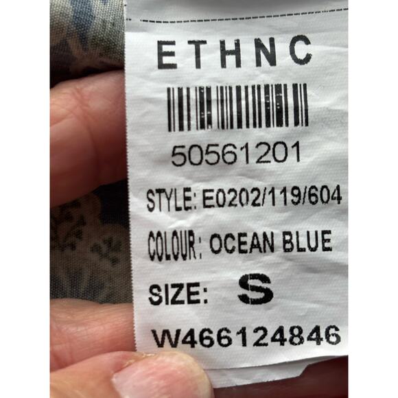 ETHNC blue/gray kimono wrap top, statement, global, romantic, artisan, statement - Picture 6 of 6